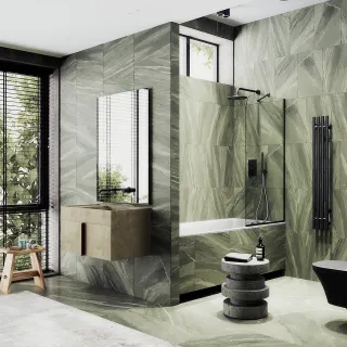 Шторка на ванну MaybahGlass MGV-142-6у 54см чёрный