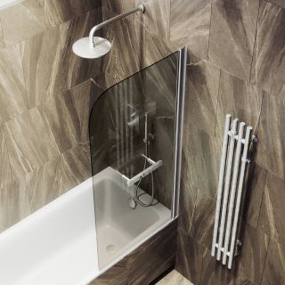 Шторка на ванну MaybahGlass MGV-783-5 70см хром матовый