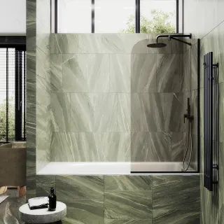 Шторка на ванну MaybahGlass MGV-147-6у 64см чёрный