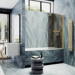 Шторка на ванну MaybahGlass MGV-777-3 60см золото