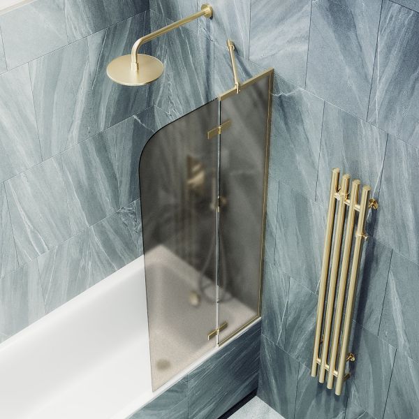 Шторка на ванну MaybahGlass MGV-658-3 69см золото