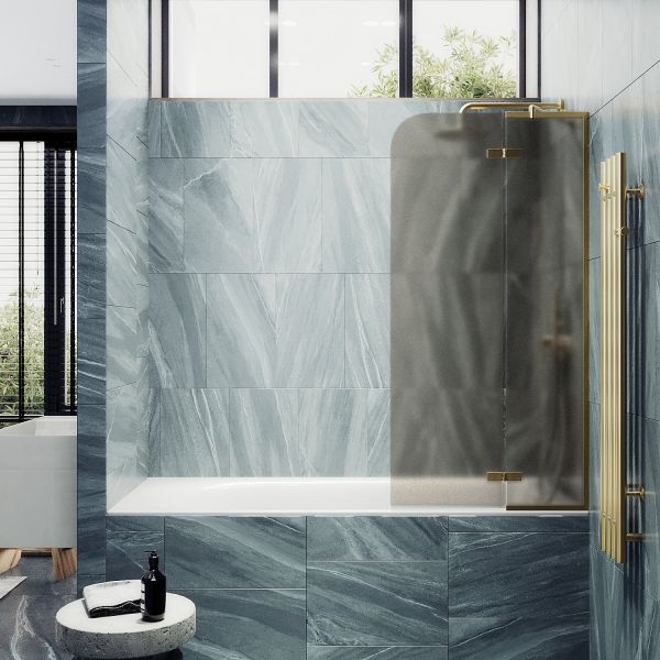 Шторка на ванну MaybahGlass MGV-658-3 69см золото