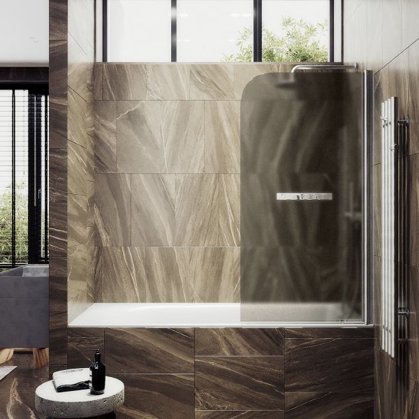 Шторка на ванну MaybahGlass MGV-766-5 40см хром матовый