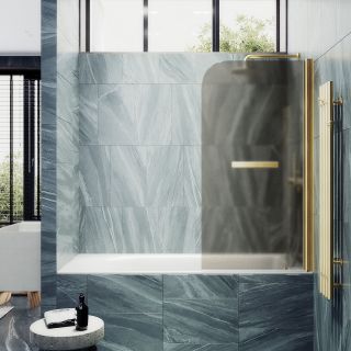 Шторка на ванну MaybahGlass MGV-784-3 70см золото