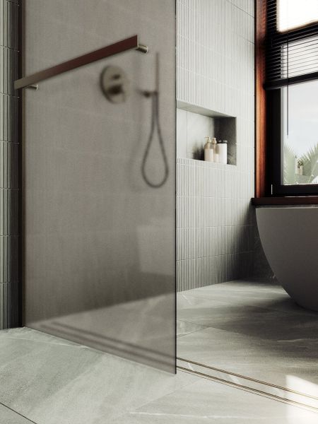 Душевая перегородка MaybahGlass MGD-728-2ш 79см бронза