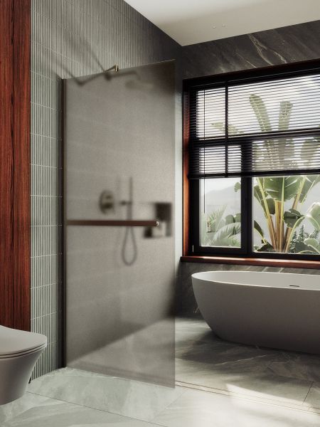 Душевая перегородка MaybahGlass MGD-728-2ш 79см бронза