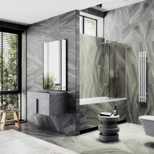 Шторка на ванну MaybahGlass MGV-75-1у 70см белый