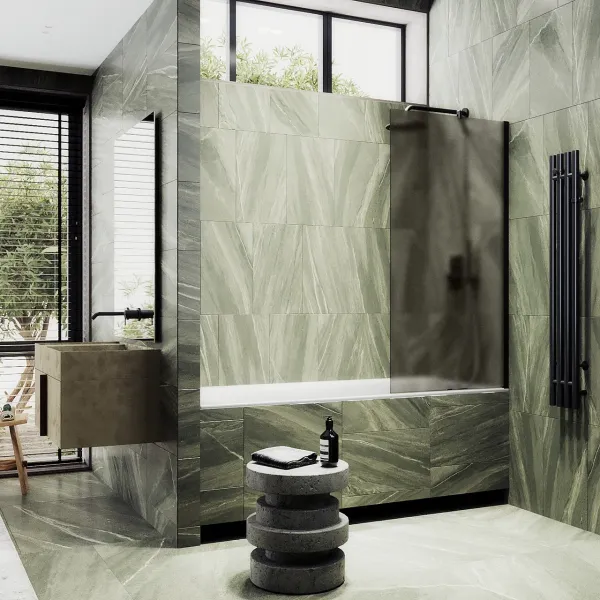 Шторка на ванну MaybahGlass MGV-74-6ш 60см чёрный