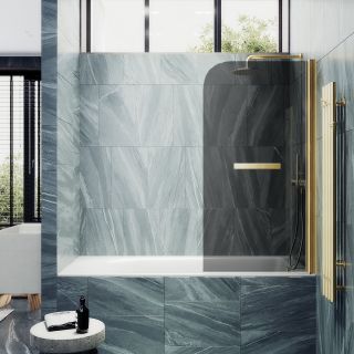 Шторка на ванну MaybahGlass MGV-785-3 70см золото