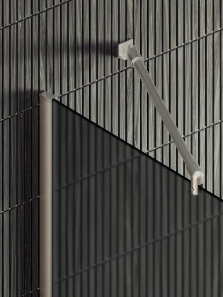 Душевая перегородка MaybahGlass MGD-730-5ш 79см хром матовый