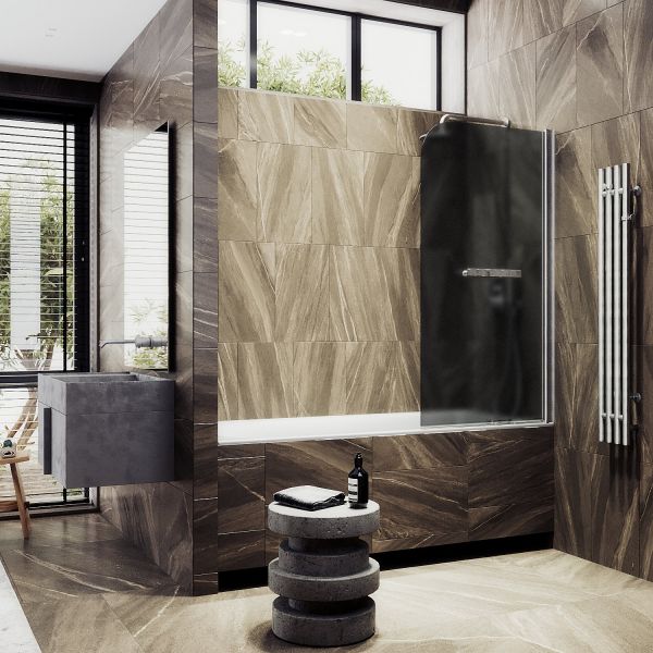 Шторка на ванну MaybahGlass MGV-768-5 40см хром матовый