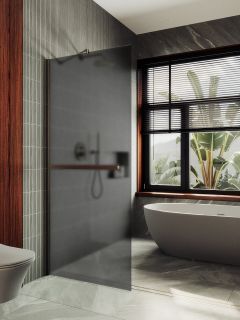 Душевая перегородка MaybahGlass MGD-730-2ш 79см бронза