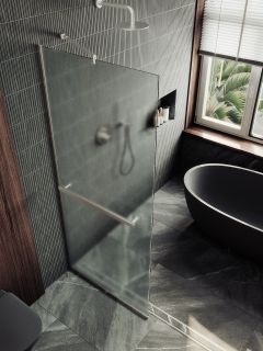 Душевая перегородка MaybahGlass MGD-731-5у 79см хром матовый