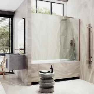 Шторка на ванну MaybahGlass MGV-598-2 60см бронза