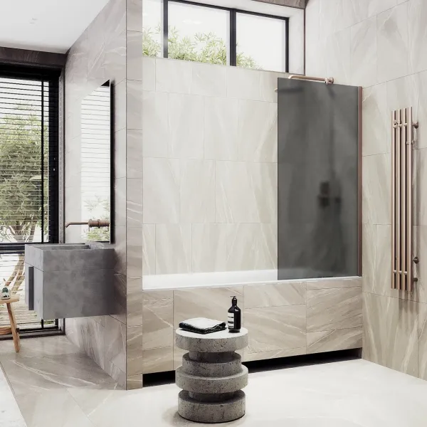 Шторка на ванну MaybahGlass MGV-84-2ш 40см бронза