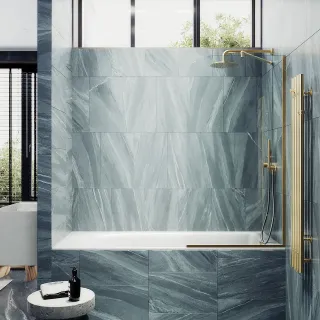 Шторка на ванну MaybahGlass MGV-248-3у 30см золото