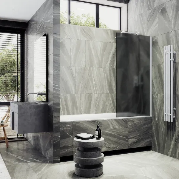 Шторка на ванну MaybahGlass MGV-88-1ш 80см белый