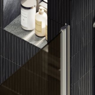 Душевая дверь MaybahGlass MGD-455-5 80см хром матовый/бронза матовая