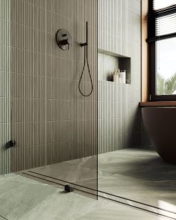 Душевая перегородка MaybahGlass MGD-262-6 79см чёрный