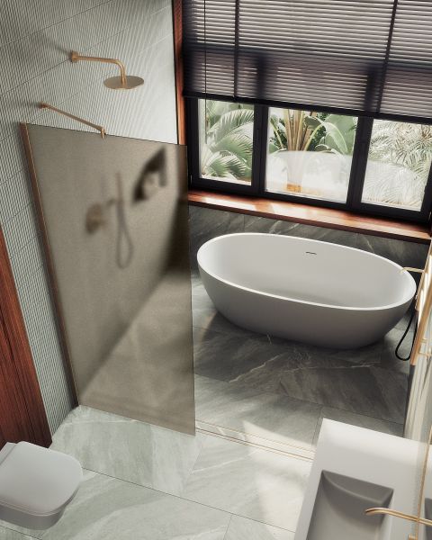 Душевая перегородка MaybahGlass MGD-697-2ш 79см бронза