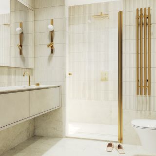 Душевая дверь MaybahGlass MGD-803-3 80см золото