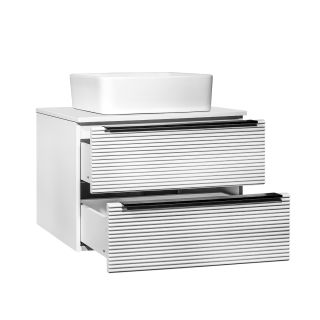 Тумба RUNO Орлеан 70 белый матовый белый глянец подвесная под накладной умывальник (00-00002023)