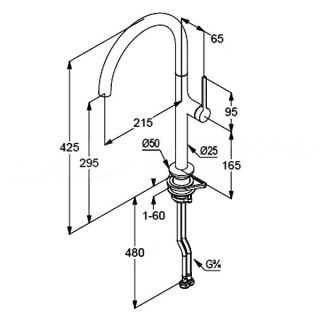 Смеситель для кухни Kludi Reef 50803N575 брашированный никель