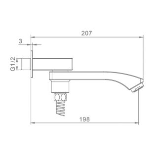 Излив с функцией переключения Raglo R473.70.03 золотой сатин