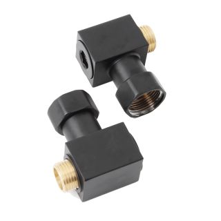 Полотенцесушитель водяной Domoterm Квадро Плюс П6 400x800 с полкой чёрный