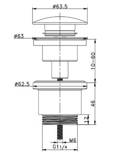 Донный клапан для раковины Raglo R600.01.03 золотой сатин