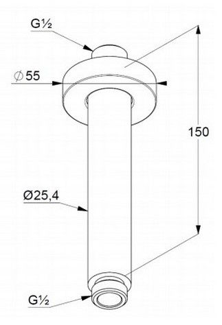 Потолочный кронштейн для верхнего душа Kludi A-QA хром 6651505-00