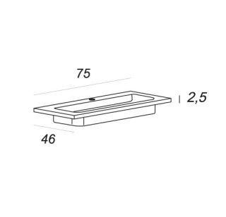 Керамическая раковина Cezares 75x46 50201
