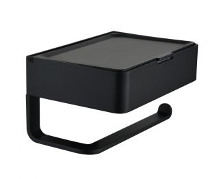 Настенный бумагодержатель плоский Grocenberg AC0050 (Черный матовый)