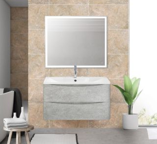 Тумба под раковину BelBagno подвесная 100x50см Cemento Verona Grigio ACQUA-1000-2C-SO-CVG
