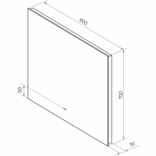 Зеркало с подсветкой Continent Trezhe ЗЛП534 с бесконтактным сенсором 80см