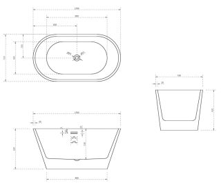 Акриловая ванна ABBER AB9203-1.3 130x70x60