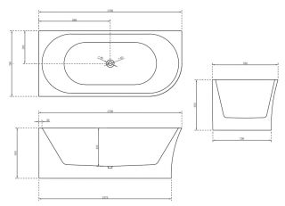 АКРИЛОВАЯ ВАННА ABBER AB9257 L 170х78