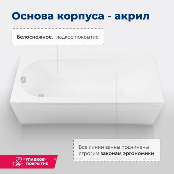 Акриловая ванна Aquanet Lotos 334154 170x70 см