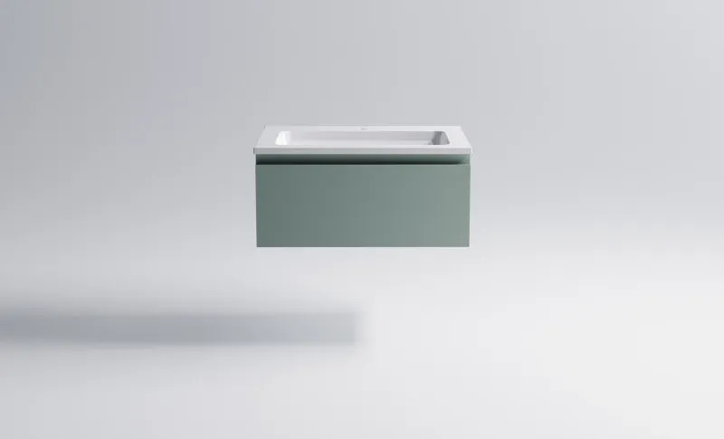 Тумба с раковиной Astra-Form Альфа 03060003ncss3005-b80g+04010006 70 см зелёный матовый