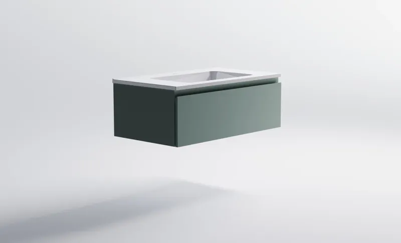Тумба с раковиной Astra-Form Альфа 03060006ncss3005-b80g+04010008 90 см зелёный матовый