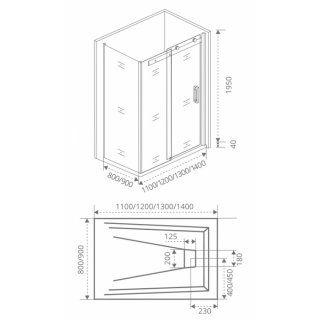 Боковая часть Good Door ALTAIR SP-80-C-CH стекло прозрачное