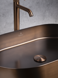 Раковина AltroBagno Eterno 001028 BrAn из нержавеющей стали бронза состаренная