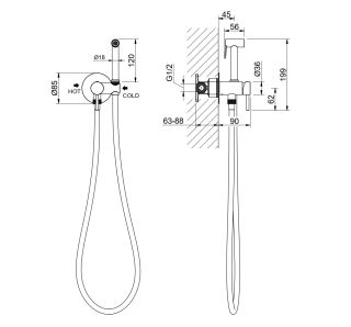 Гигиенический душ со смесителем Aquatek Европа AQ1021BG шлифованное золото