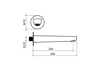 Излив для ванны Aquatek Бетта AQ1141BGM оружейная сталь