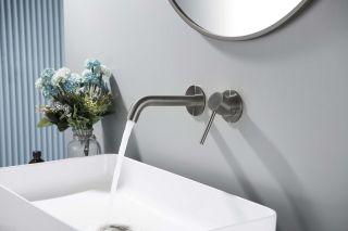 Смеситель встраиваемый для раковины Aquatek Европа AQ1313BGM шлифованный чёрный хром