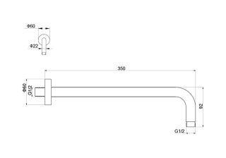 Держатель верхнего душа Aquatek AQ2174CR настенный 130 мм