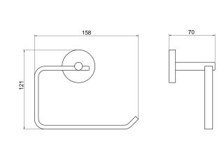 Бумагодержатель квадратный Aquatek Бетта AQ4608BGM шлифованный чёрный хром