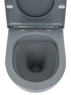 Подвесной унитаз AQUAme AQM2002MGR с крышкой-сиденьем серый матовый