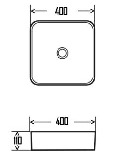 Раковина AQUAme AQM5008 40см белый глянцевый