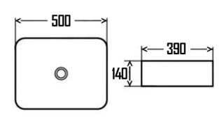Раковина AQUAme AQM5010 50см белый глянцевый